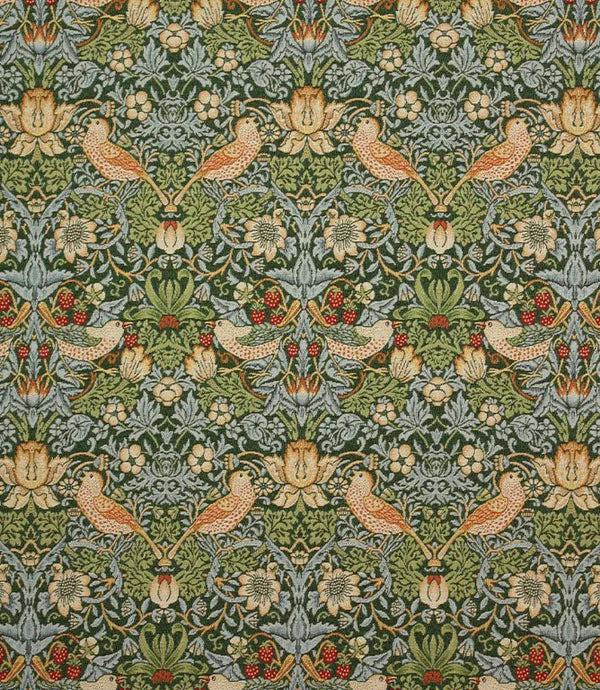 Buckingham Fireside Wingback Chair in William Morris “Strawberry Thief” Fabric – Handmade UK Luxury Armchair