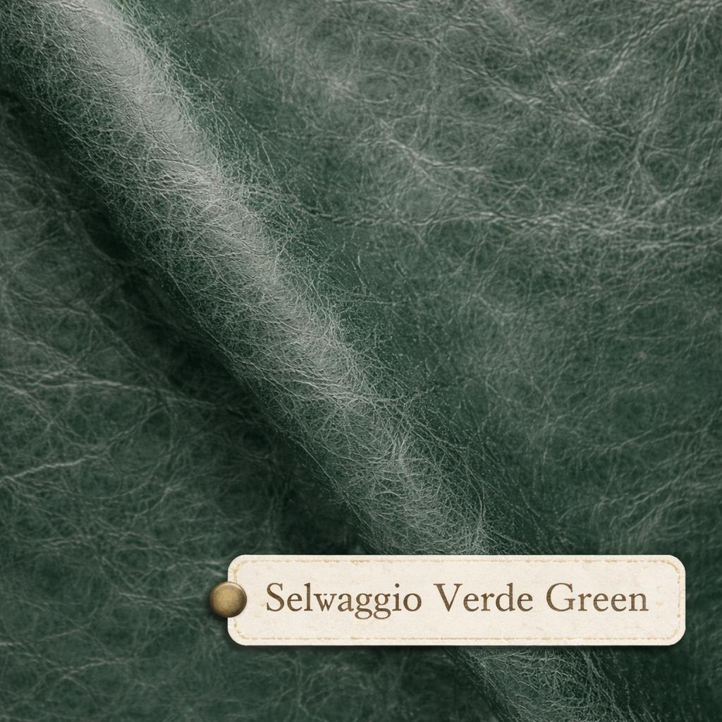 Selvaggio Verde green Italian leather colour swatch