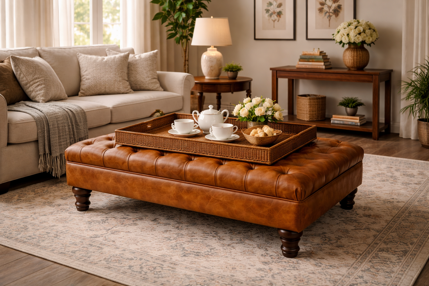 Leather Stools & Coffee Tables