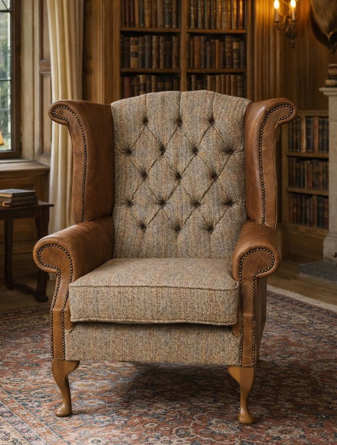 Harris Tweed & Leather Chairs and Sofas