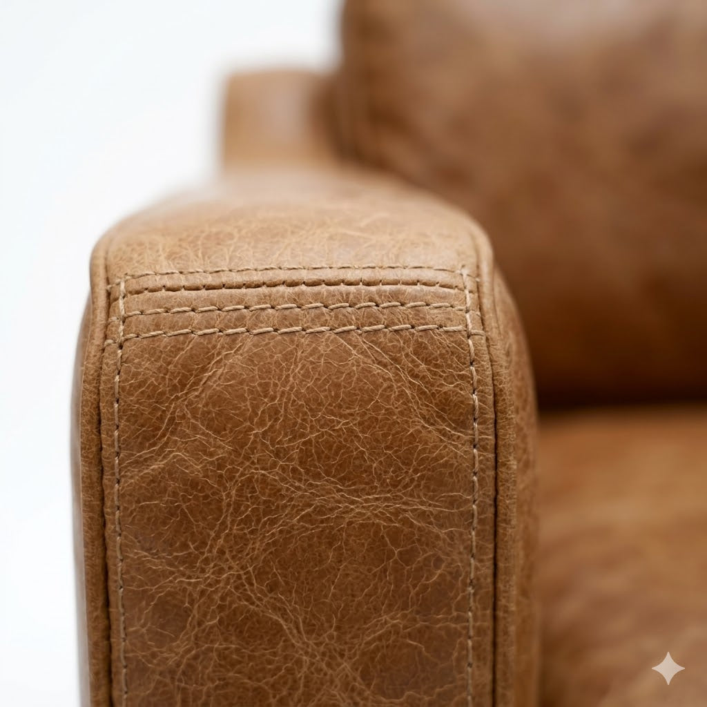 The Oslo Mid Century Style, Italian Distressed Leather Sofa Range
