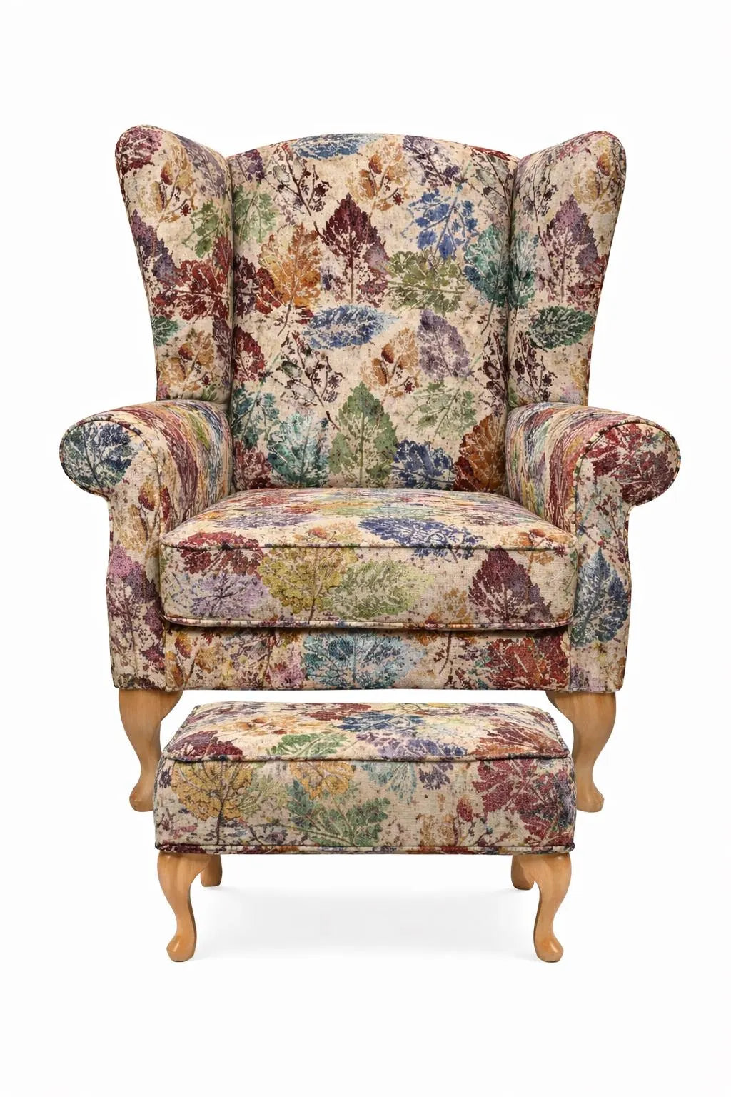 Buckingham Wingback Fireside Chair – Handmade in the UK – Modern Woven Tapestry Fabric – Statement Accent Armchair