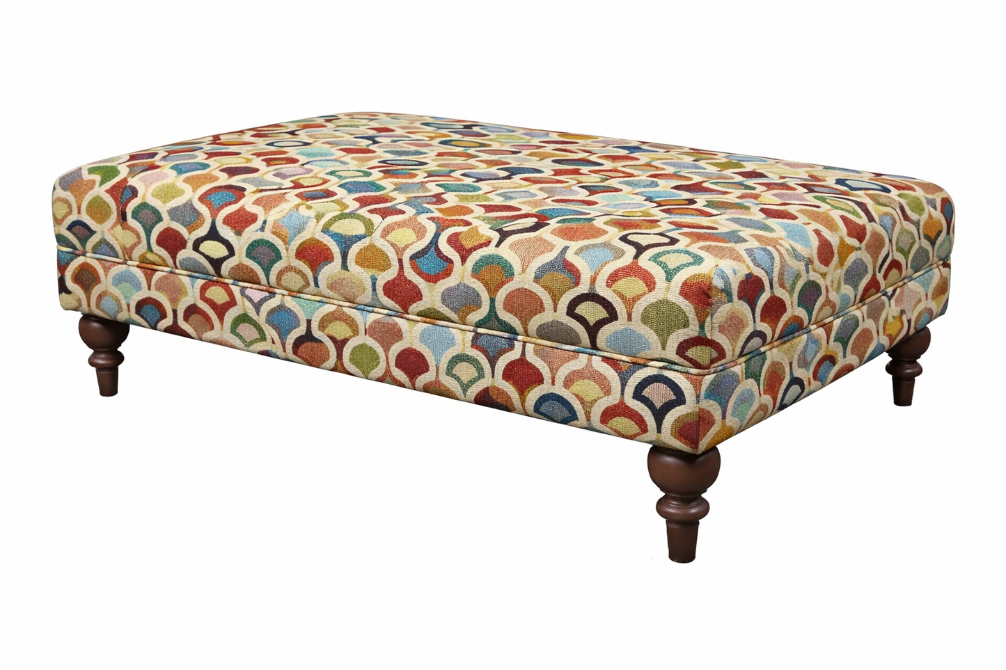 Modern Woven Tapestry Upholstered Coffee Table Stool