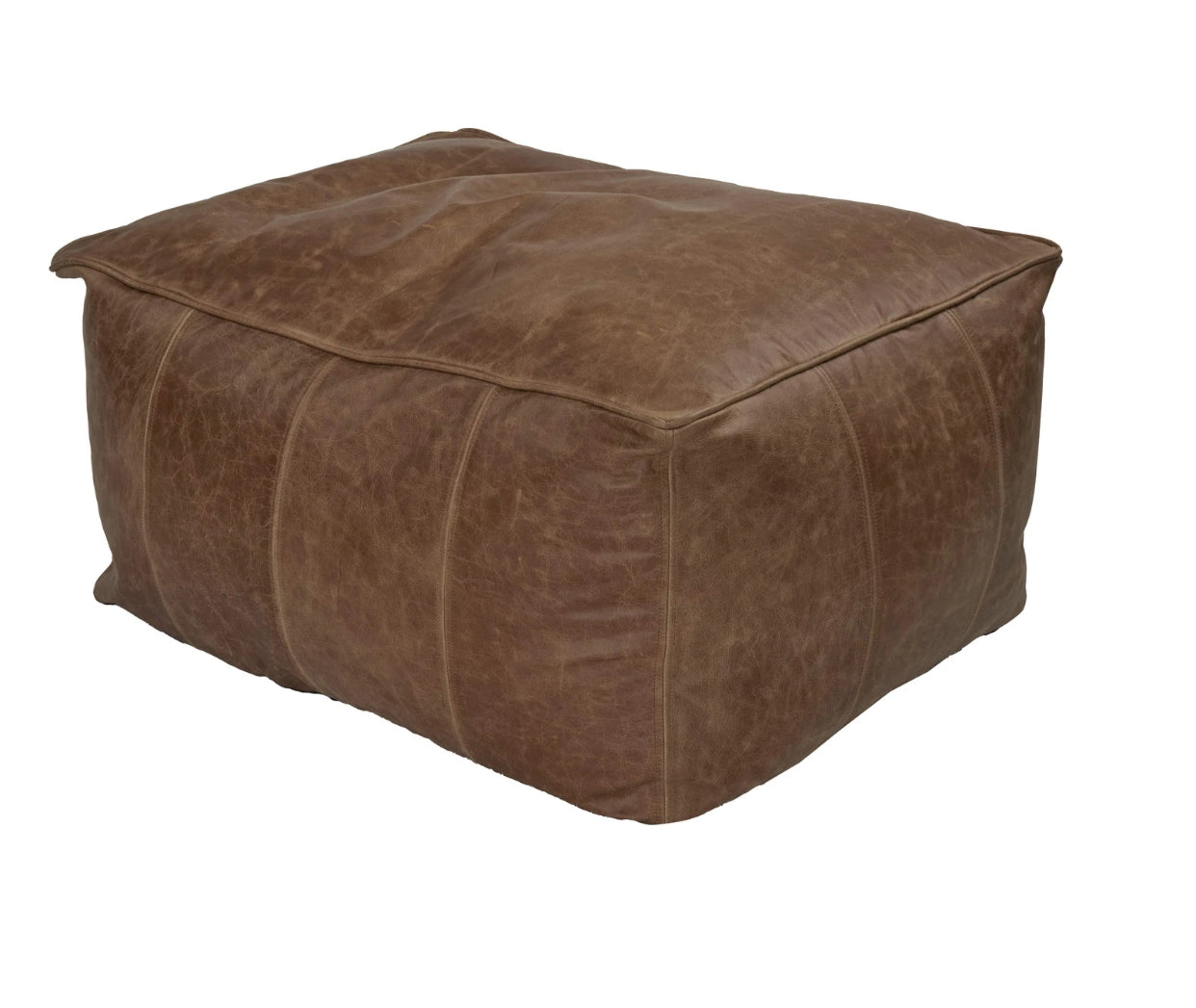 Leather Cube Bean Bag Footstool | Genuine Italian Leather