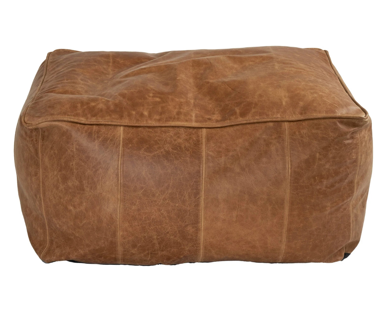 Leather Cube Bean Bag Footstool | Genuine Italian Leather