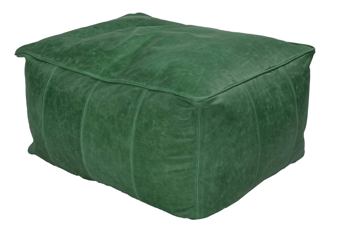 Leather Cube Bean Bag Footstool | Genuine Italian Leather