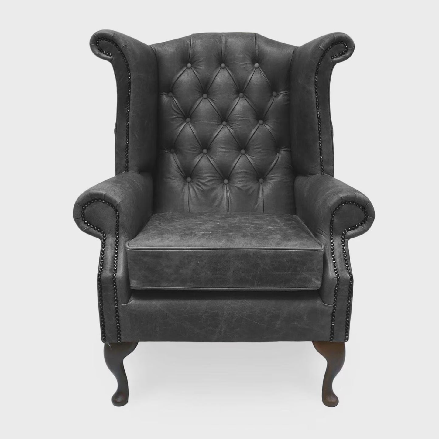 Queen Anne Wingback Chair – Handmade UK Fireside Armchair in Luxury Upholstery