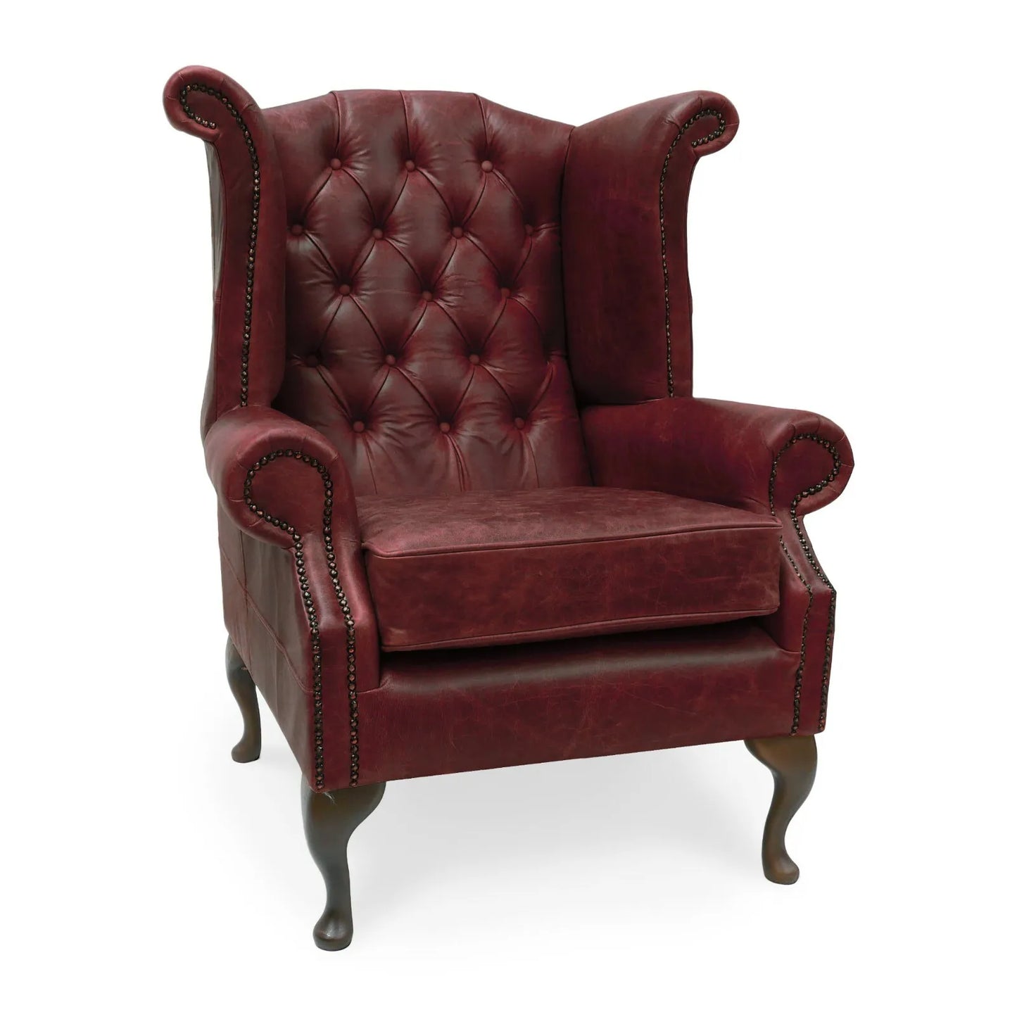 Queen Anne Wingback Chair – Handmade UK Fireside Armchair in Luxury Upholstery