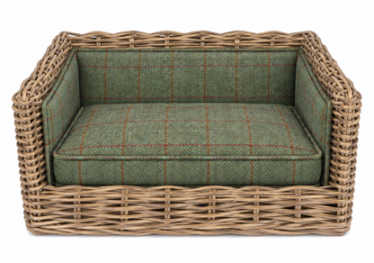 Harris Tweed Wicker Dog Bed – Hand Upholstered by Klassic