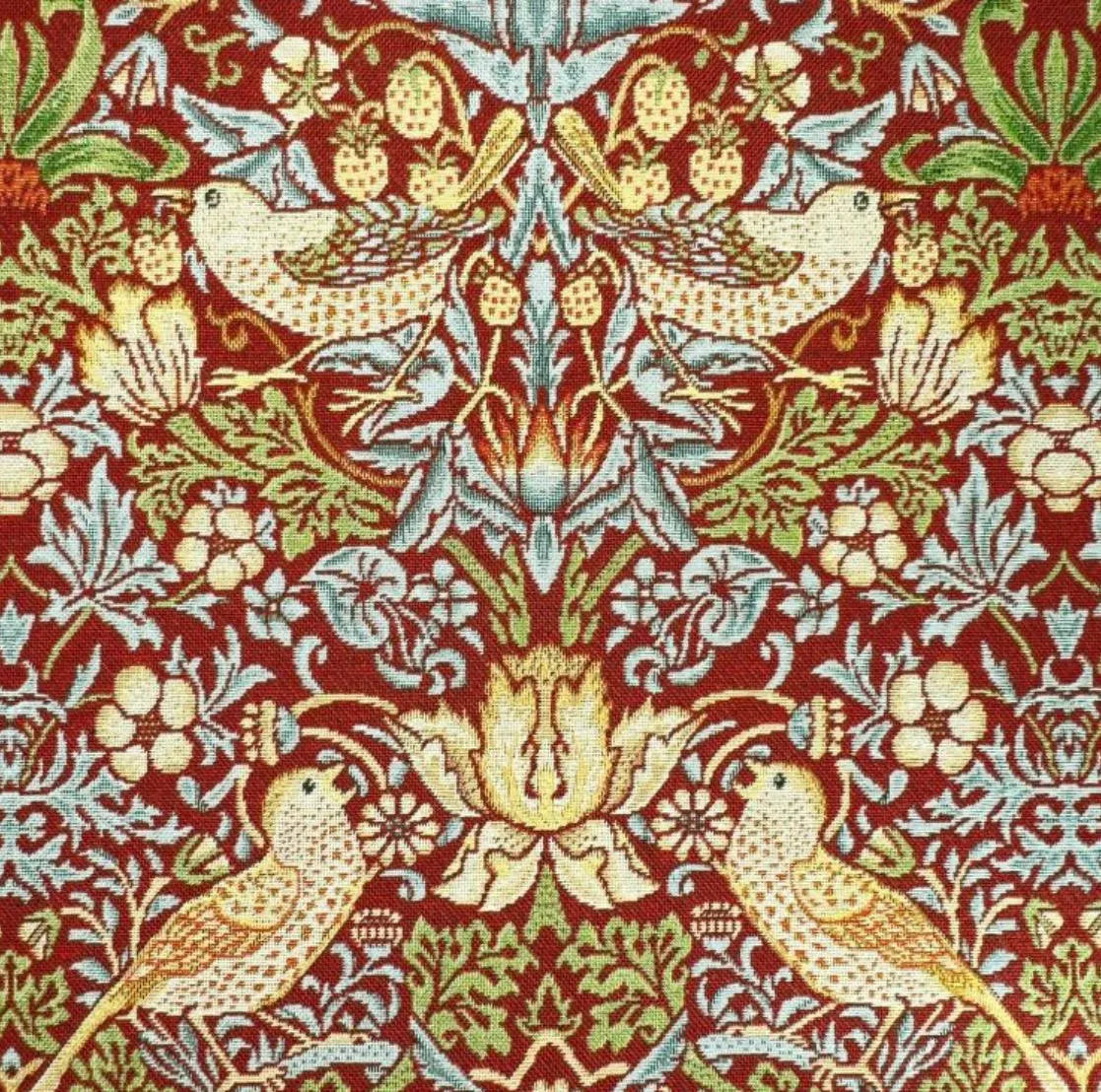 Buckingham Fireside Wingback Chair in William Morris “Strawberry Thief” Fabric – Handmade UK Luxury Armchair