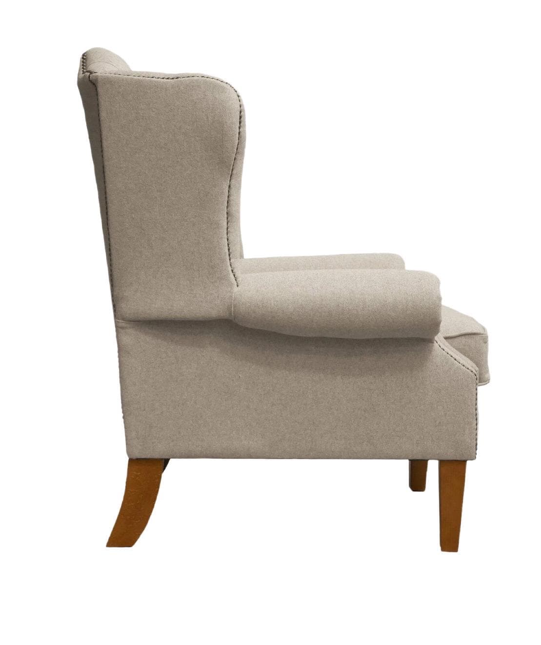 Handmade Wool Wingback Chair, Buckingham Fireside Armchair, Deep Buttoned, UK Made