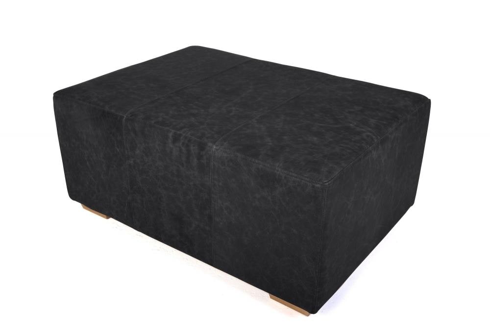 Handmade Vintage Italian Leather Footstool, UK Made Coffee Table Bench Ottoman, Large Living Room Stool