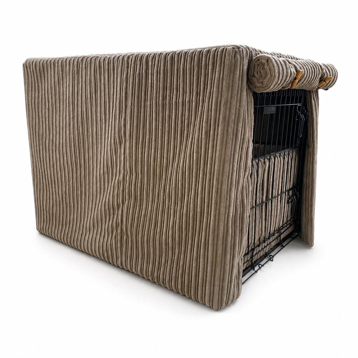 Luxury Corduroy Dog Crate Cover & Cushion Set, Handmade Puppy Crate Bedding, Optional Orthopaedic Bed
