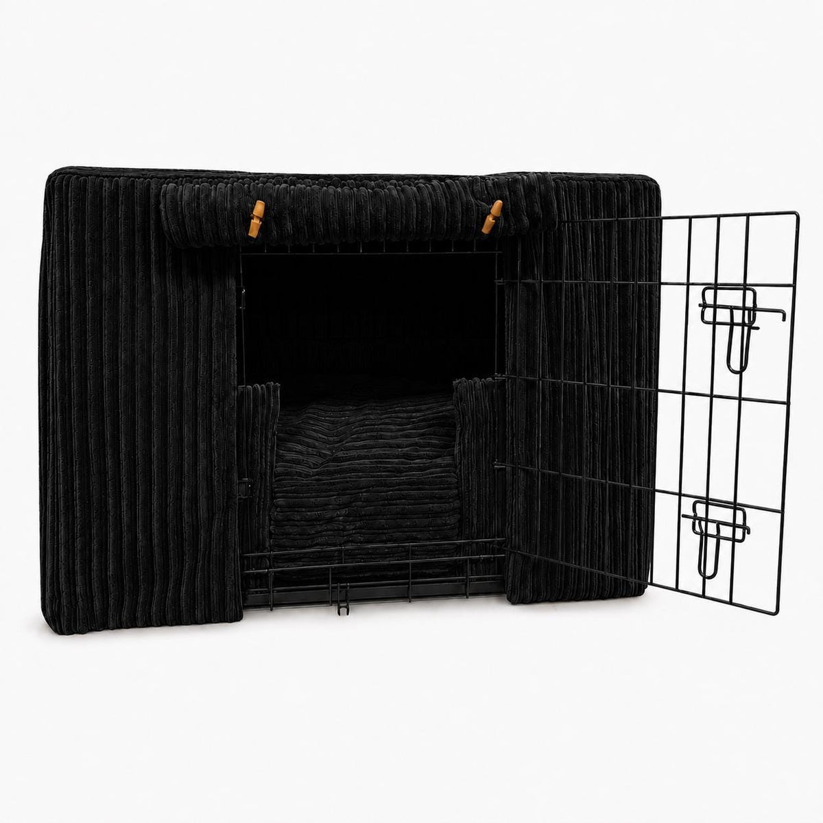 Luxury Corduroy Dog Crate Cover & Cushion Set, Handmade Puppy Crate Bedding, Optional Orthopaedic Bed
