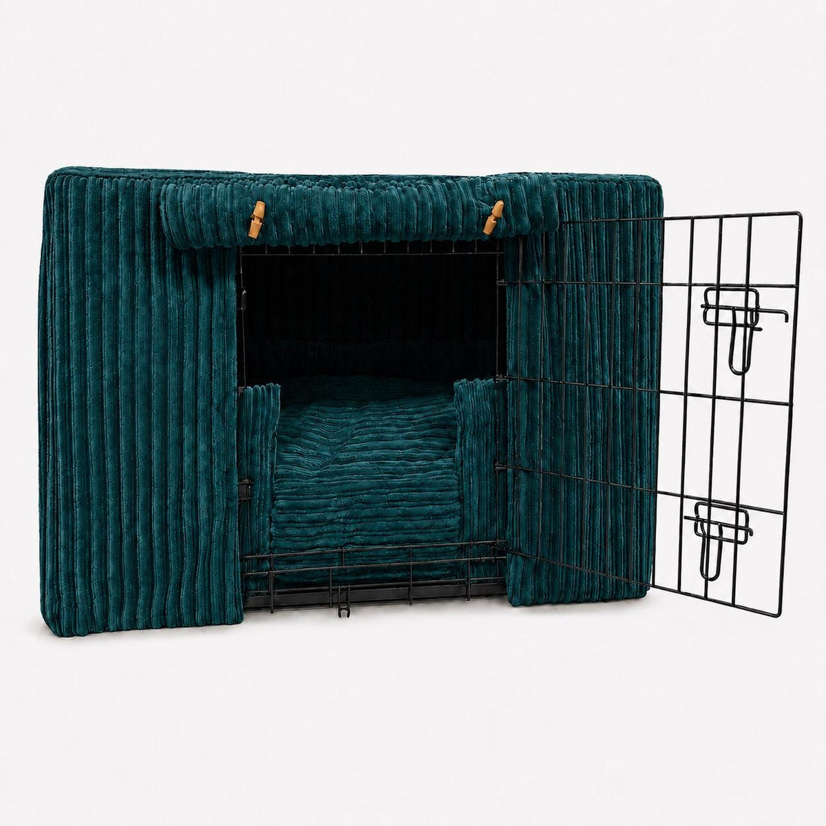 Luxury Corduroy Dog Crate Cover & Cushion Set, Handmade Puppy Crate Bedding, Optional Orthopaedic Bed