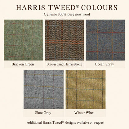 Harris Tweed & Italian Leather Storage Ottoman, Handmade Blanket Box, Upholstered Storage Bench, Bedroom Footstool